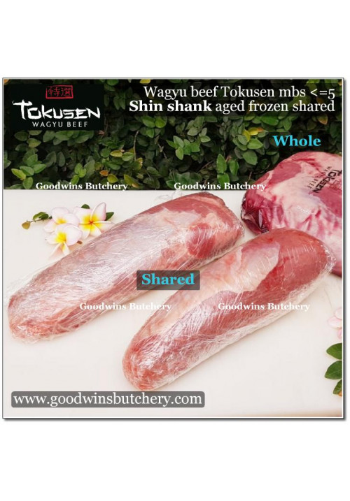 Beef SHIN SHANK sengkel Wagyu Tokusen mbs <=5 aged frozen SHARED CUT +/-1.2kg (price/kg)